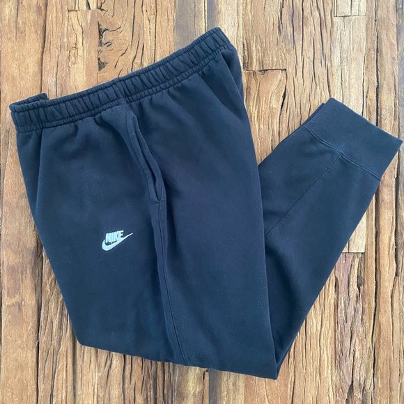 Nike Other - Vintage Nike Jogger Black Men's XL Black Fleece Embroidered Swoosh Pants 6788